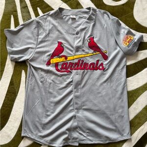 Gray Cardinals Button-Up Jersey